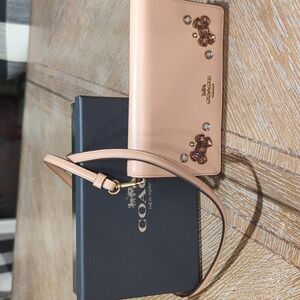 Coach Crystal Applique Slim Phone Crossbody